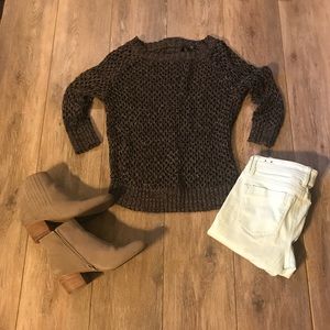 Black and gray knit sweater